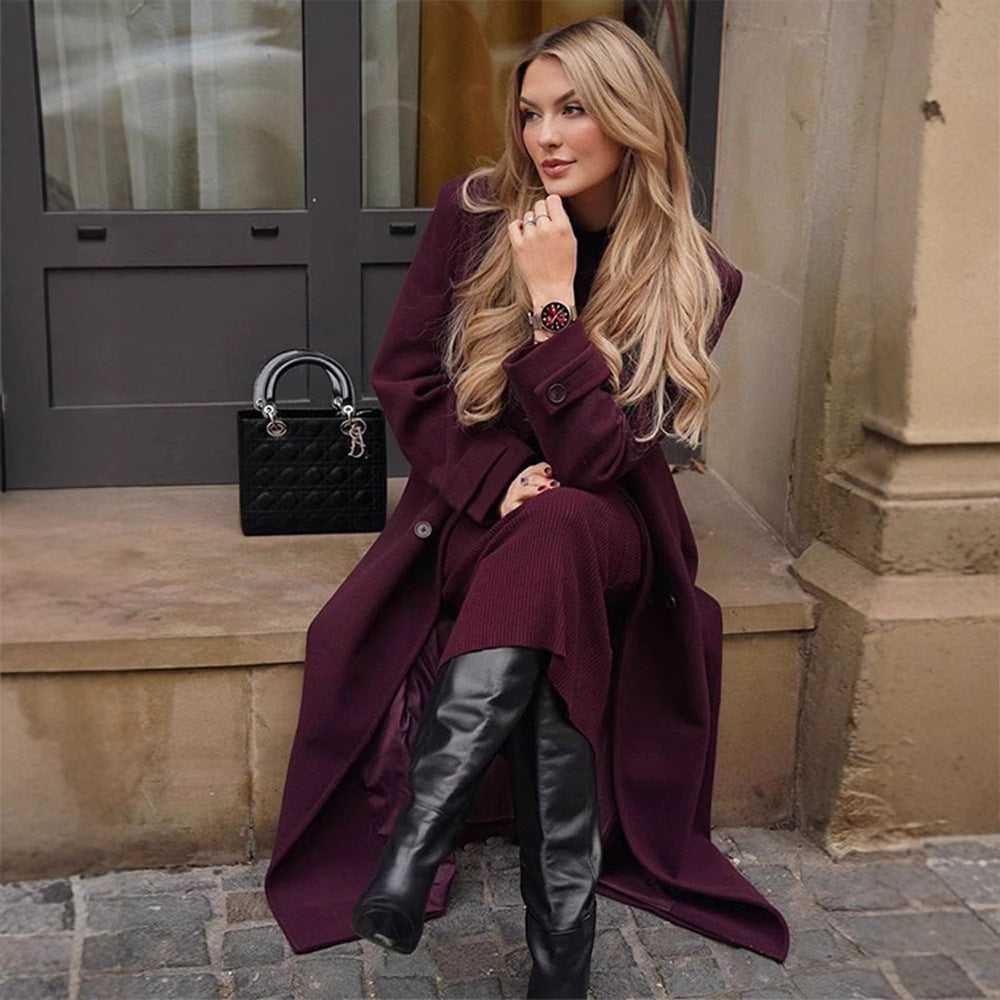 Trench long en laine