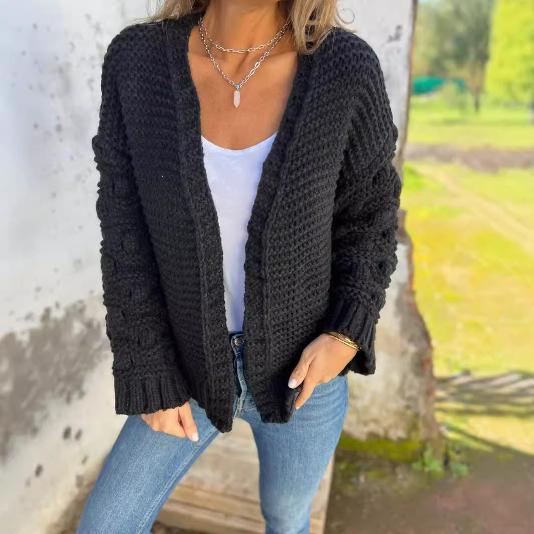 Cardigan tricoté à manches longues