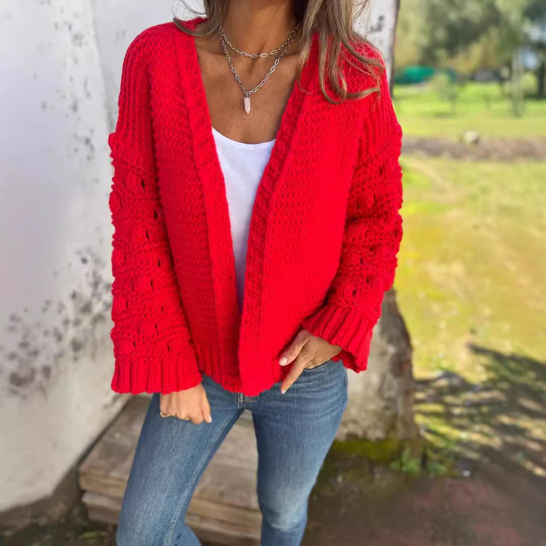 Cardigan tricoté à manches longues