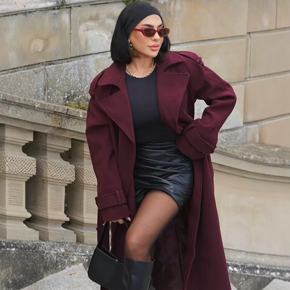 Trench long en laine