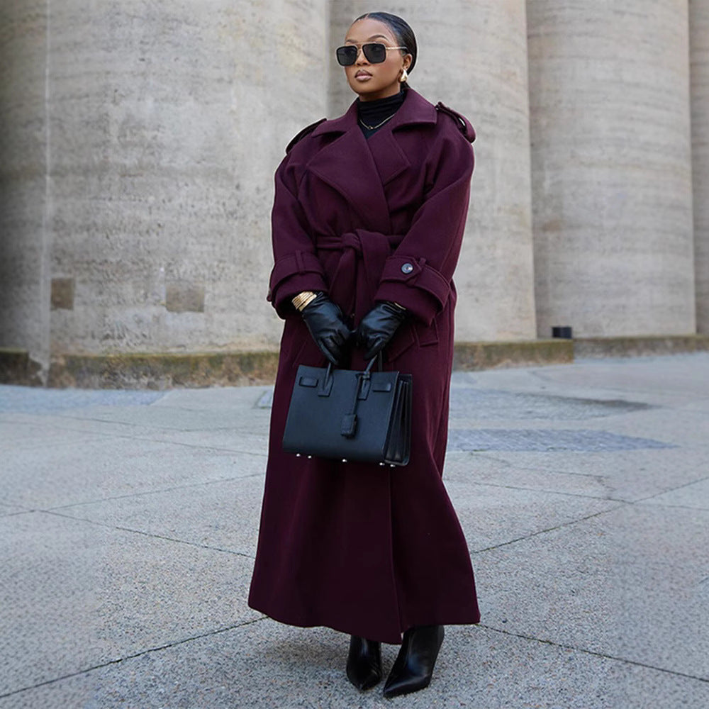 Trench long en laine