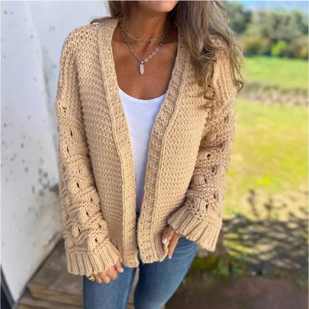 Cardigan tricoté à manches longues