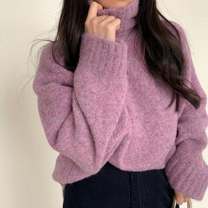 Pull oversize à col montant