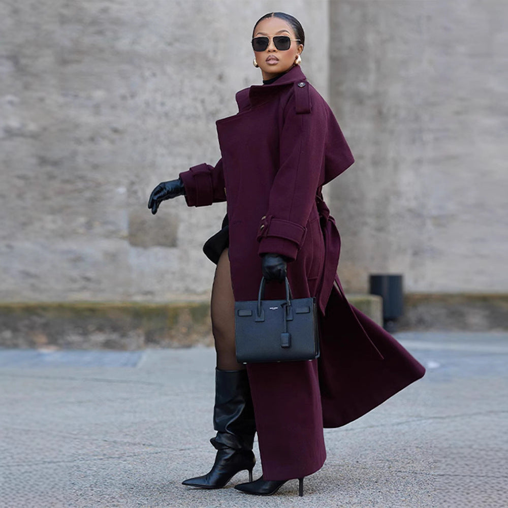 Trench long en laine