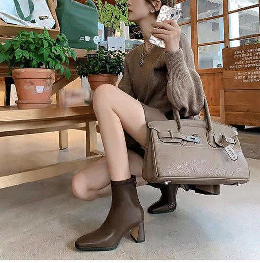 Bottes courtes en cuir